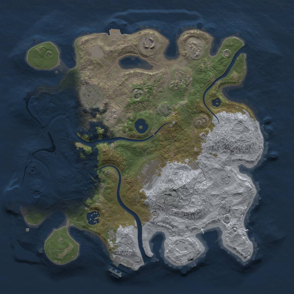 Rust Map: Procedural Map, Size: 3200, Seed: 536031014, 12 Monuments