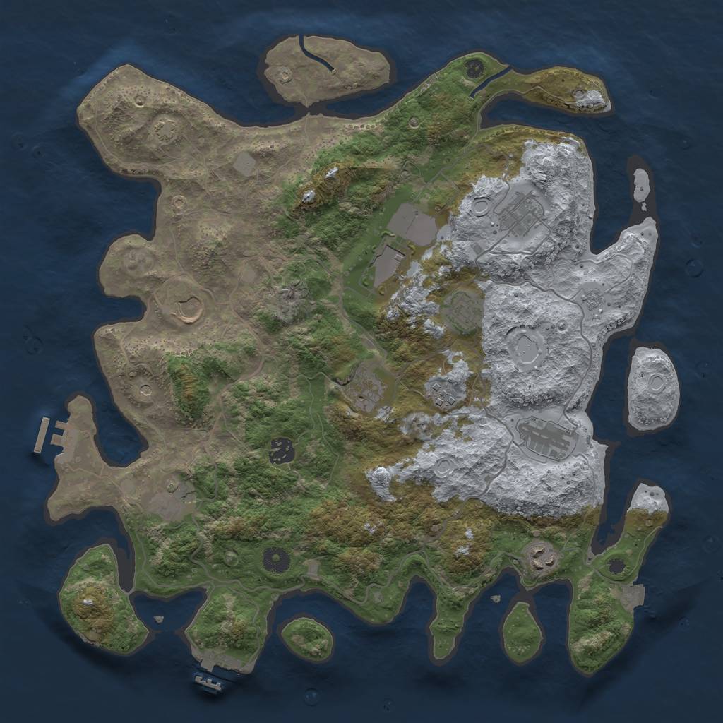 Rust Map: Procedural Map, Size: 4000, Seed: 27073081, 18 Monuments