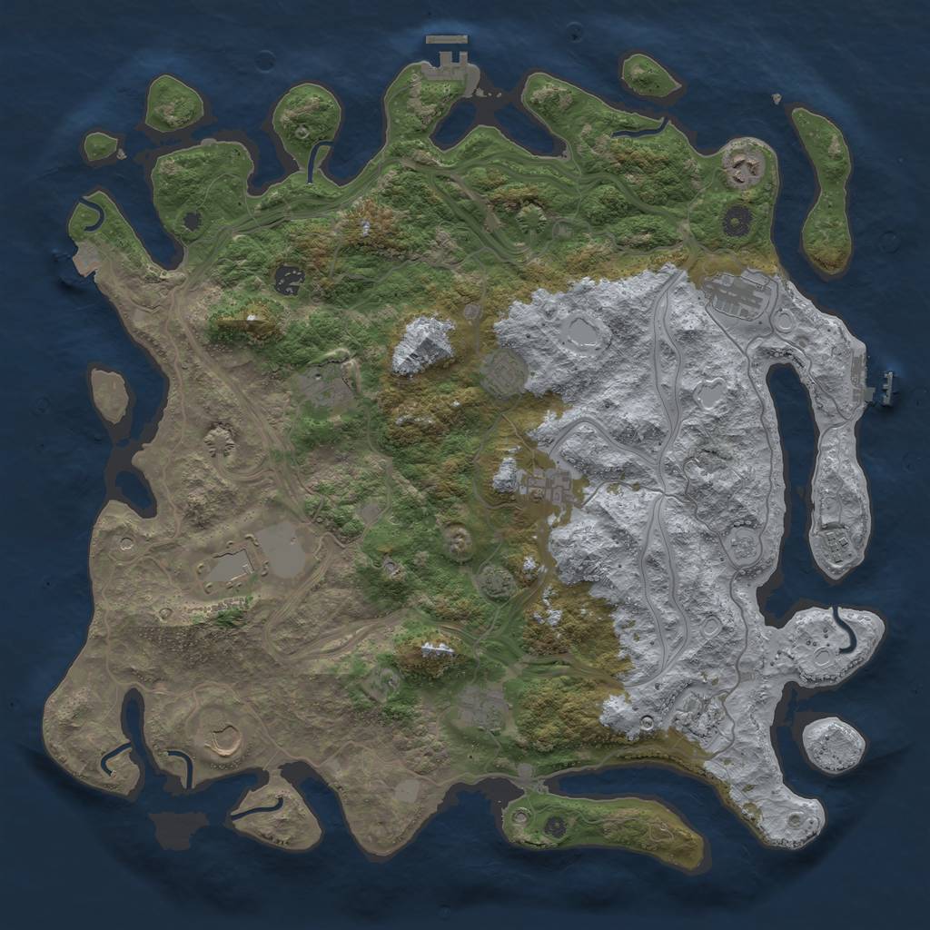 Rust Map: Procedural Map, Size: 4500, Seed: 923484, 19 Monuments