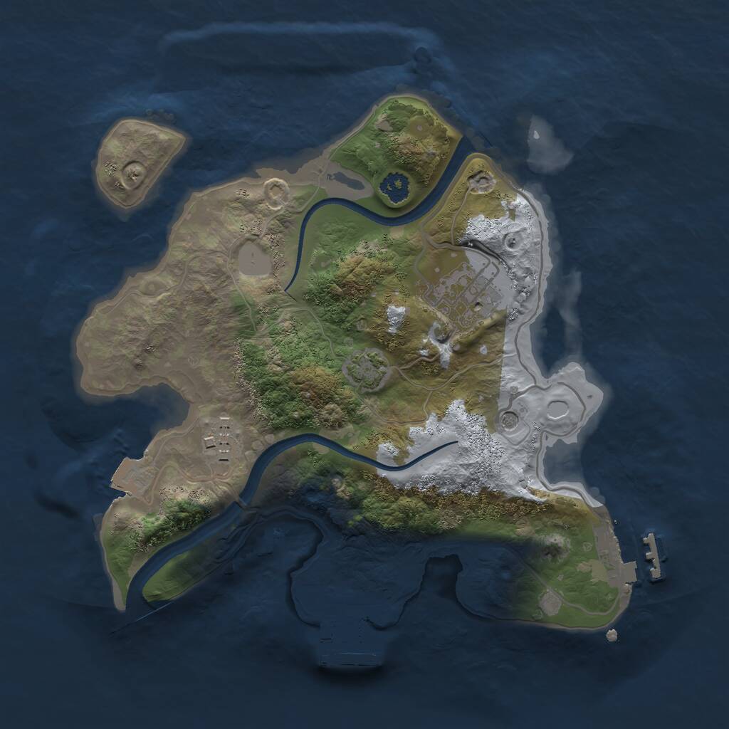 Rust Map: Procedural Map, Size: 2500, Seed: 1461431881, 7 Monuments