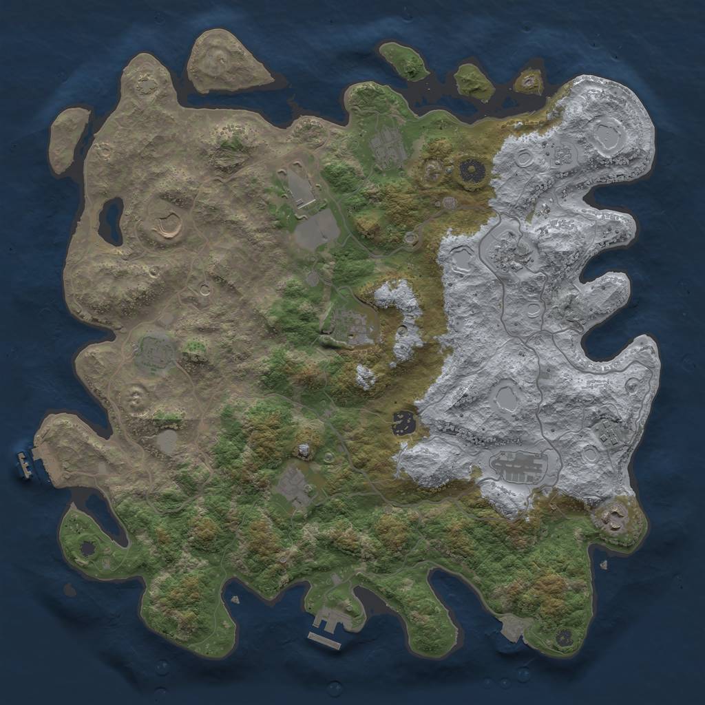 Rust Map: Procedural Map, Size: 4192, Seed: 110497822, 19 Monuments