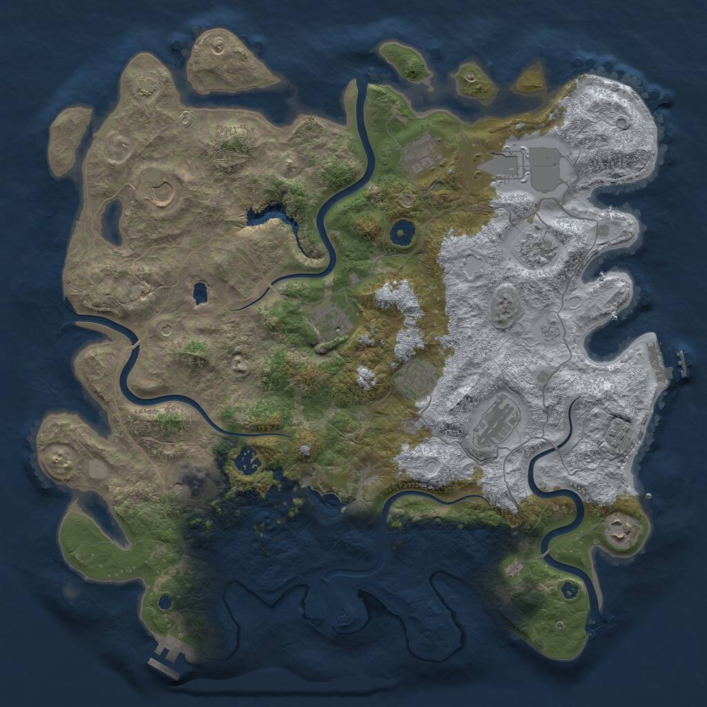 Rust Map: Procedural Map, Size: 4192, Seed: 110497822, 17 Monuments