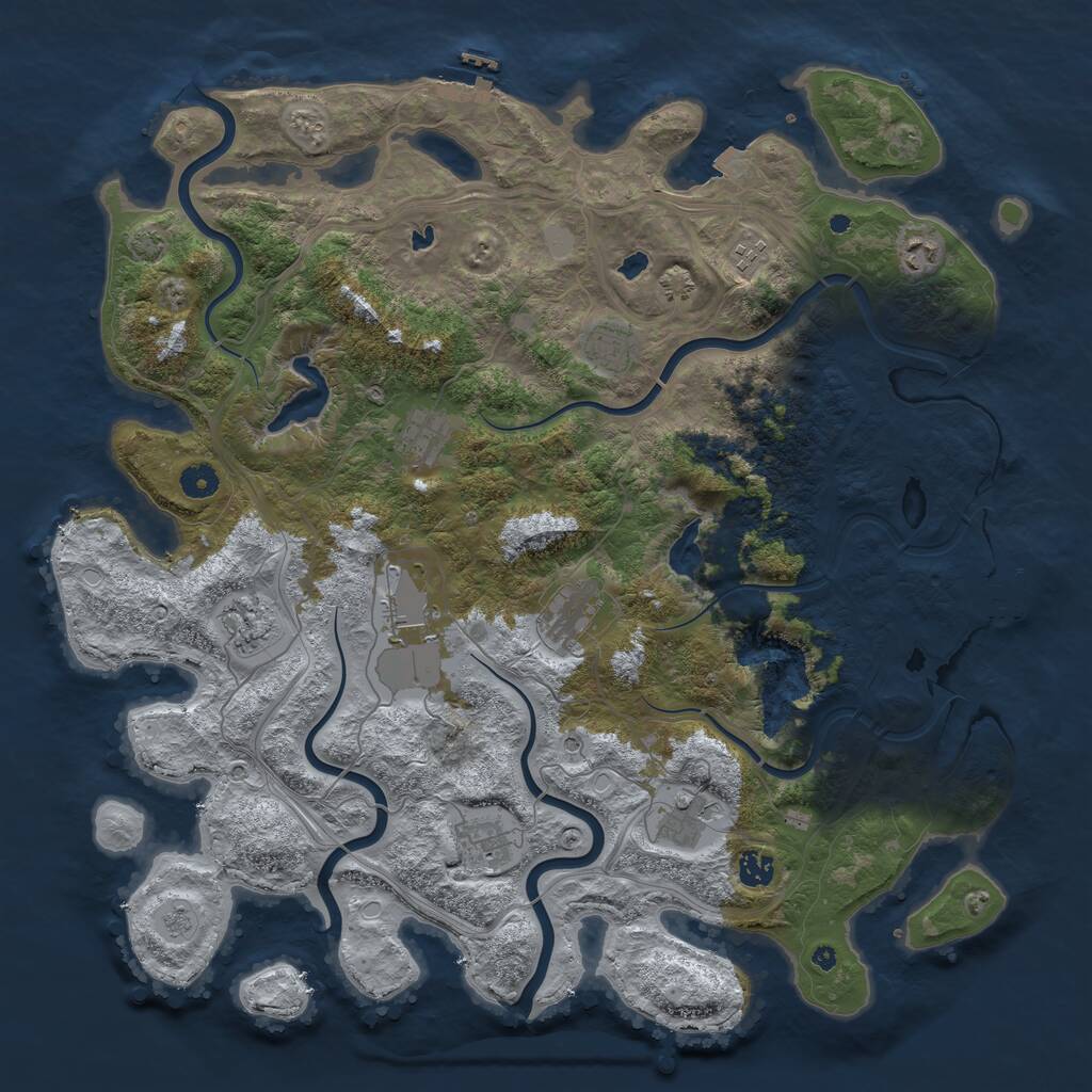 Rust Map: Procedural Map, Size: 4500, Seed: 35000, 16 Monuments
