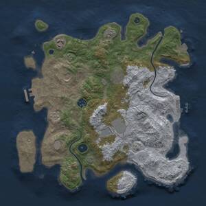 Thumbnail Rust Map: Procedural Map, Size: 3500, Seed: 1340206999, 12 Monuments