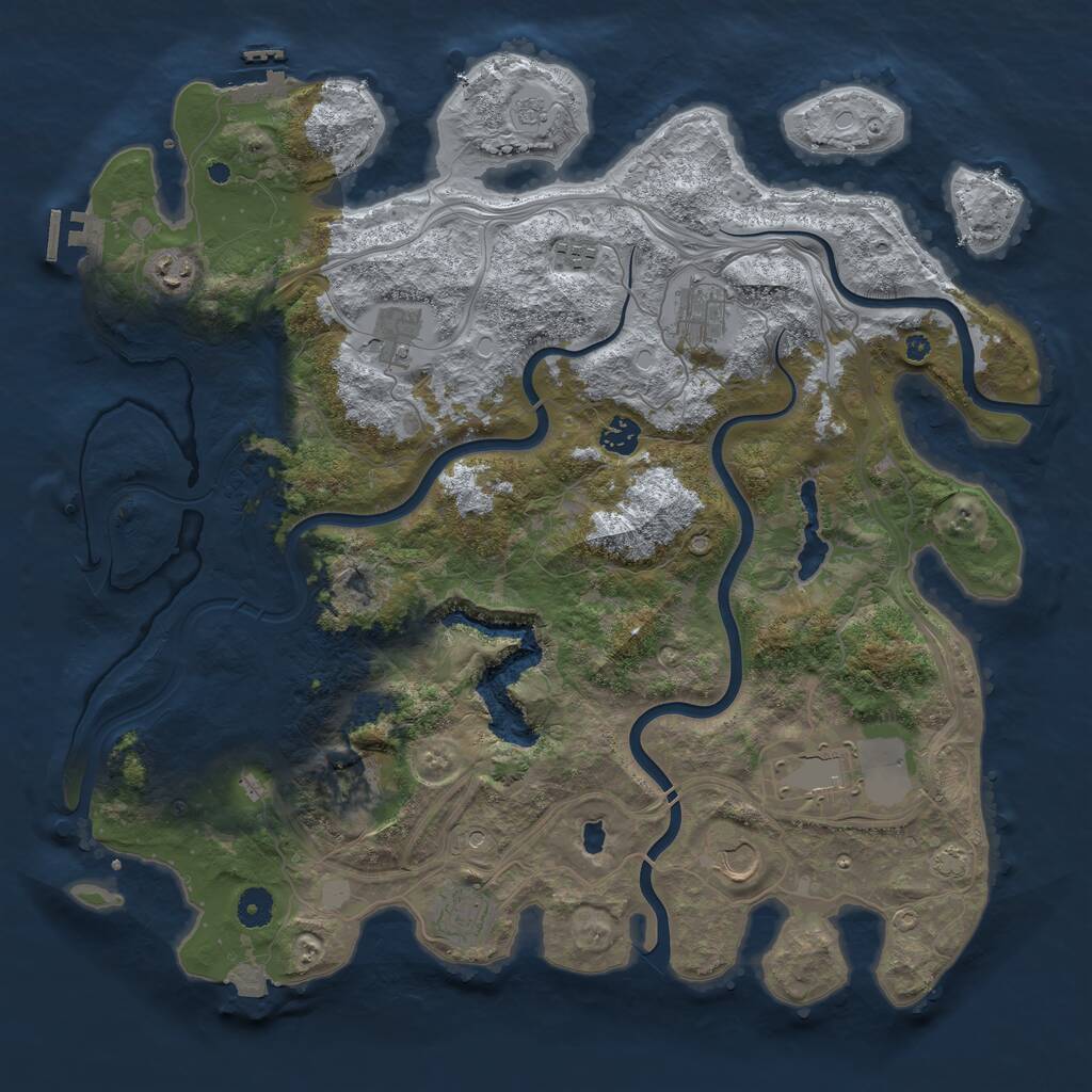 Rust Map: Procedural Map, Size: 4250, Seed: 1174391507, 15 Monuments