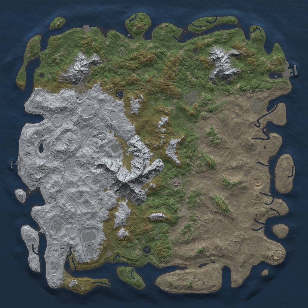 Rust Map: Procedural Map, Size: 6000, Seed: 764915834, 19 Monuments