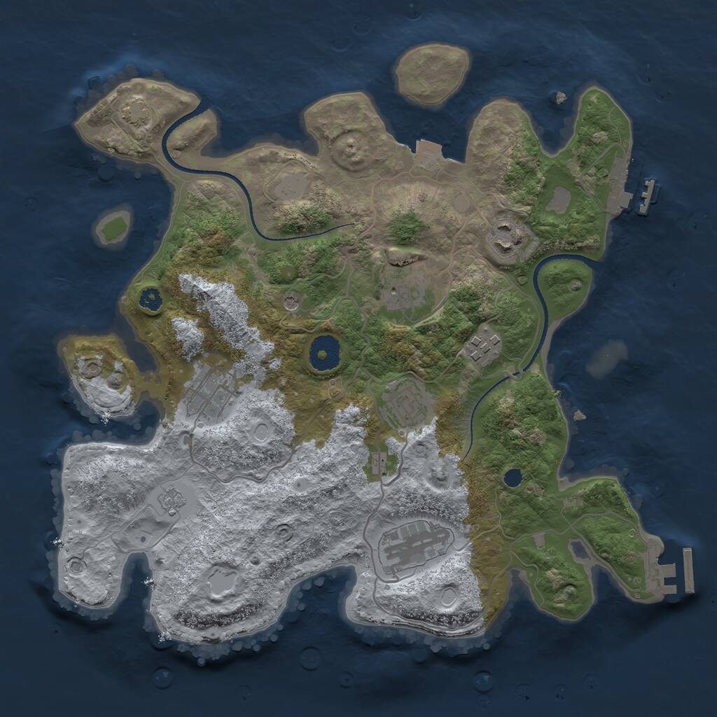 Rust Map: Procedural Map, Size: 3200, Seed: 238265580, 12 Monuments