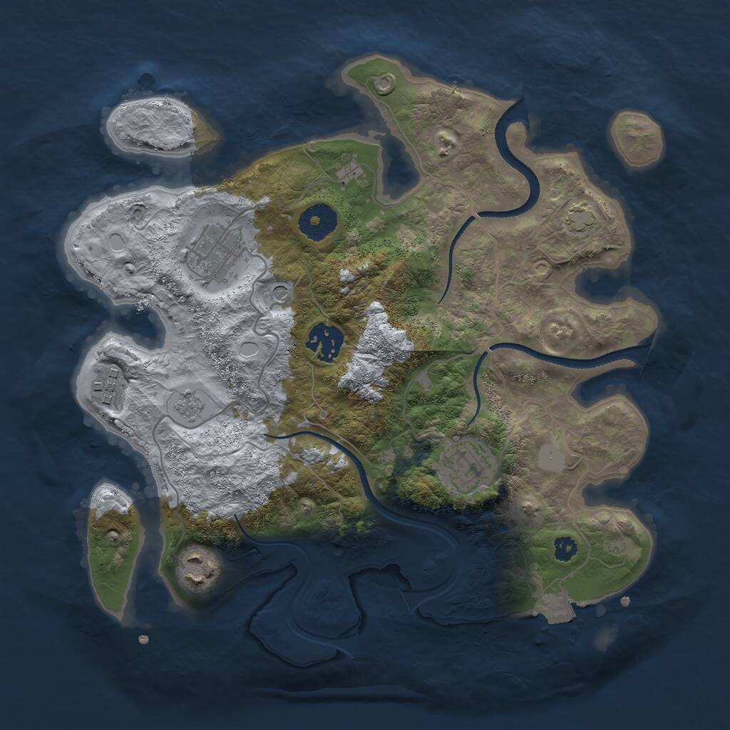 Rust Map: Procedural Map, Size: 3000, Seed: 950798862, 9 Monuments