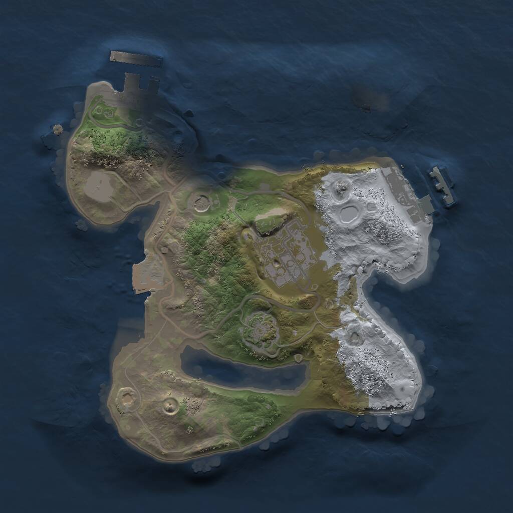 Rust Map: Procedural Map, Size: 2000, Seed: 18272, 6 Monuments