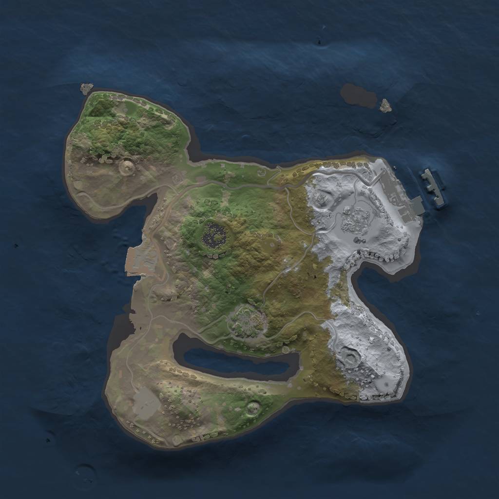 Rust Map: Procedural Map, Size: 2000, Seed: 18272, 6 Monuments