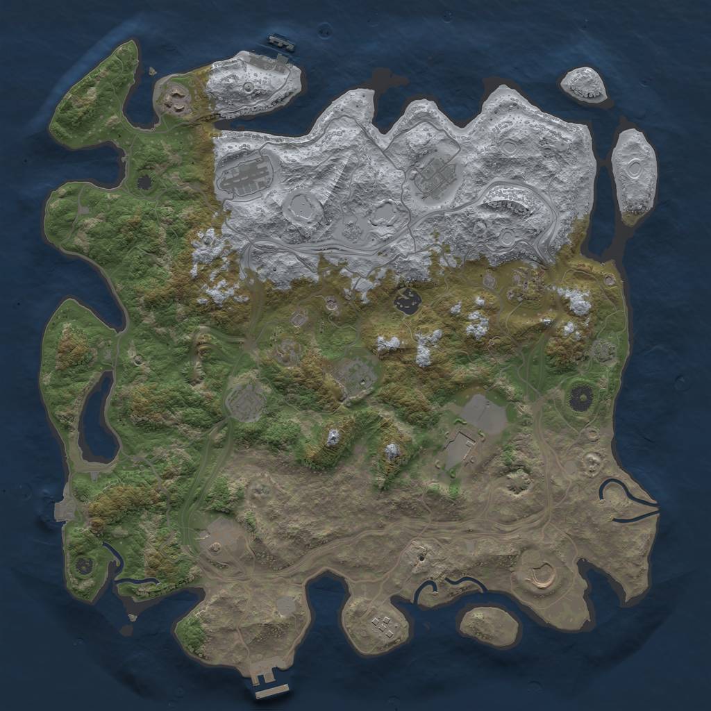 Rust Map: Procedural Map, Size: 4250, Seed: 1385691189, 19 Monuments