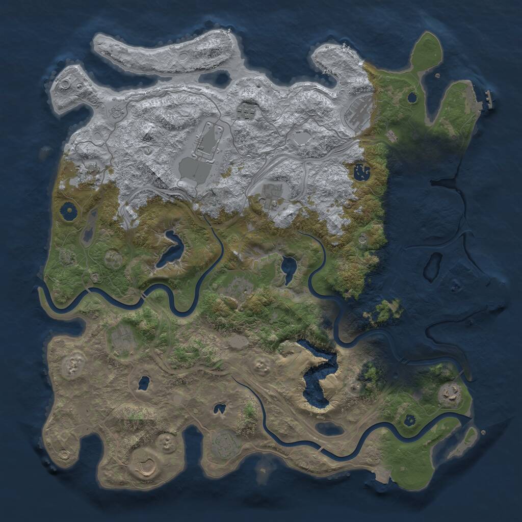 Rust Map: Procedural Map, Size: 4500, Seed: 22223, 17 Monuments