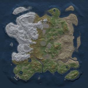 Thumbnail Rust Map: Procedural Map, Size: 3750, Seed: 514694555, 13 Monuments