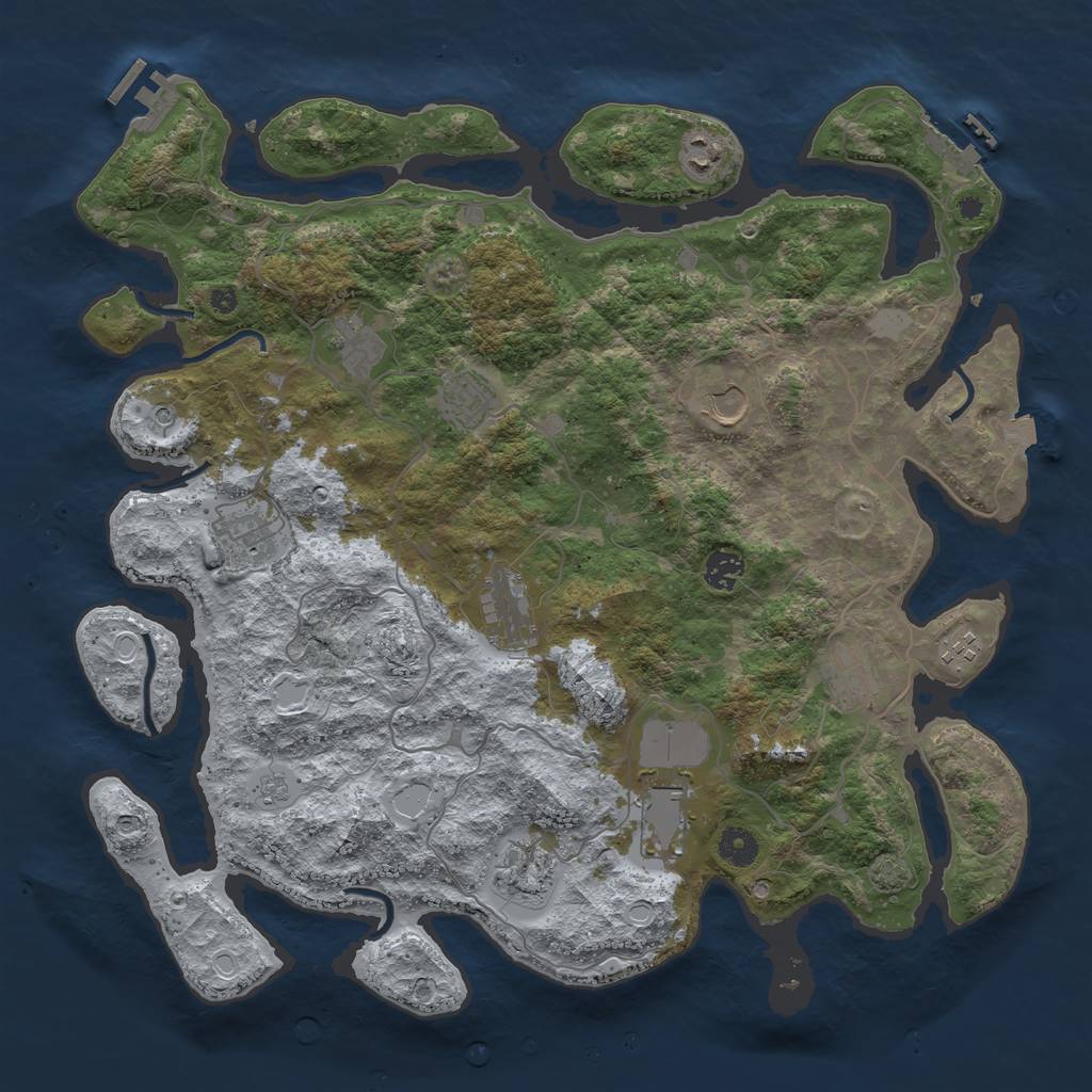 Rust Map: Procedural Map, Size: 4150, Seed: 9192, 19 Monuments