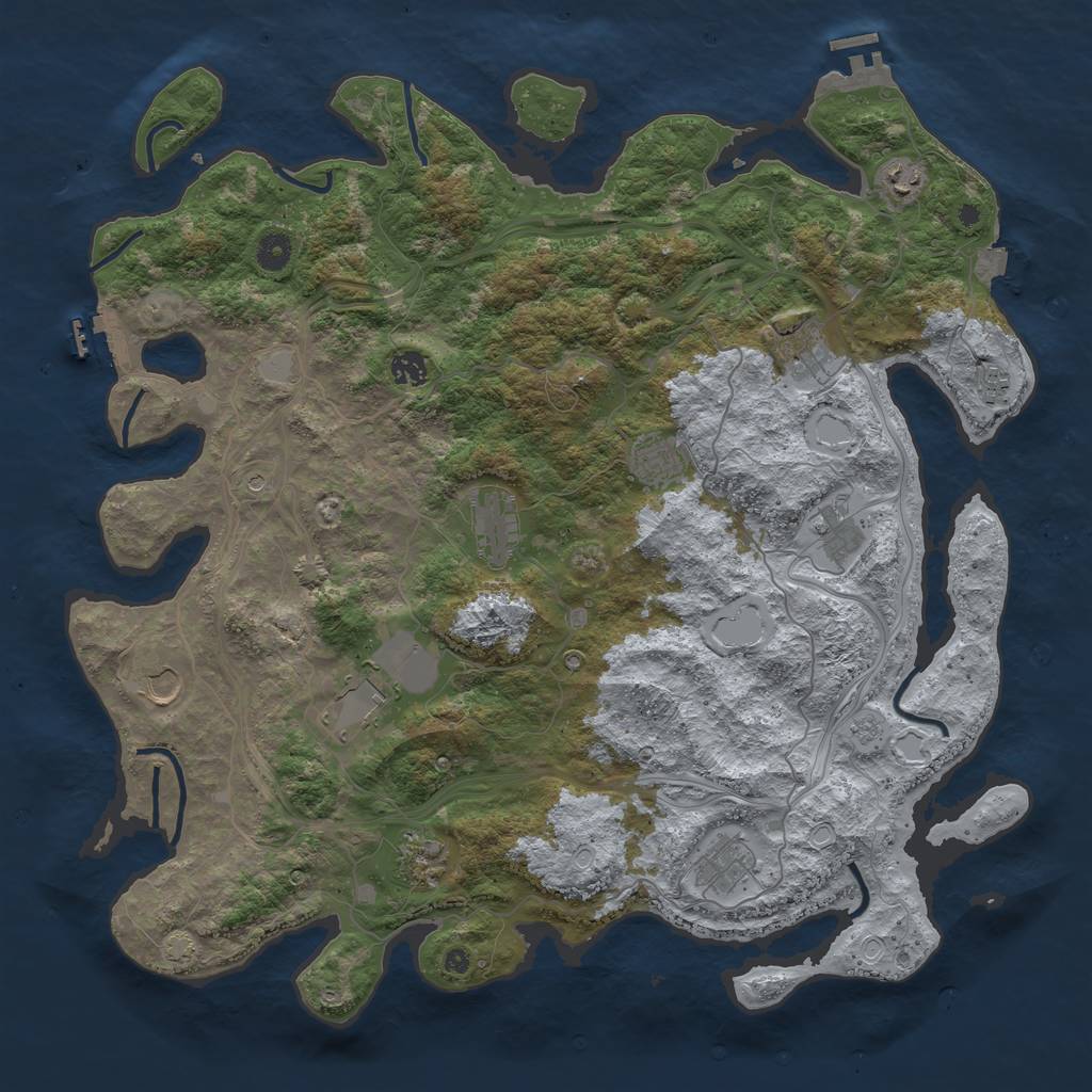 Rust Map: Procedural Map, Size: 4500, Seed: 574469273, 19 Monuments