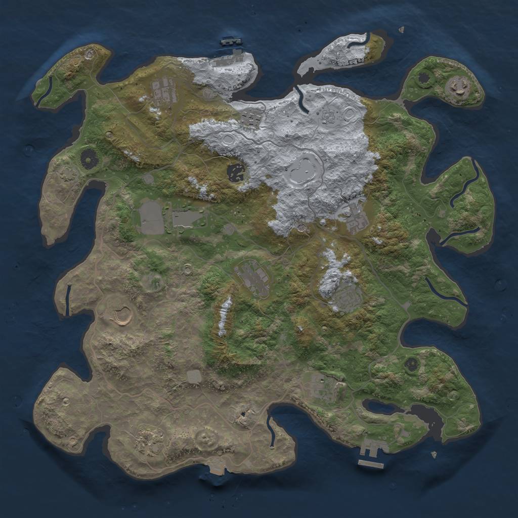 Rust Map: Procedural Map, Size: 4096, Seed: 22118170, 19 Monuments