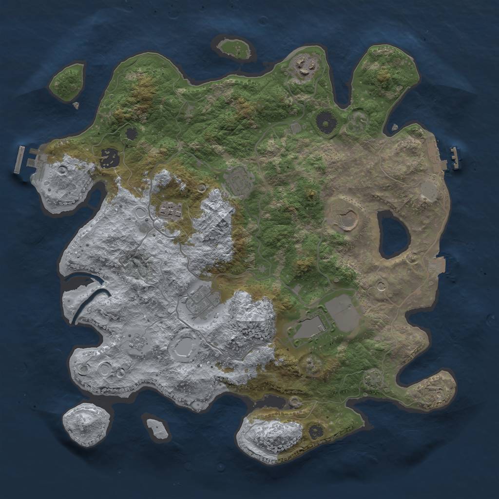 Rust Map: Procedural Map, Size: 3600, Seed: 90724, 15 Monuments