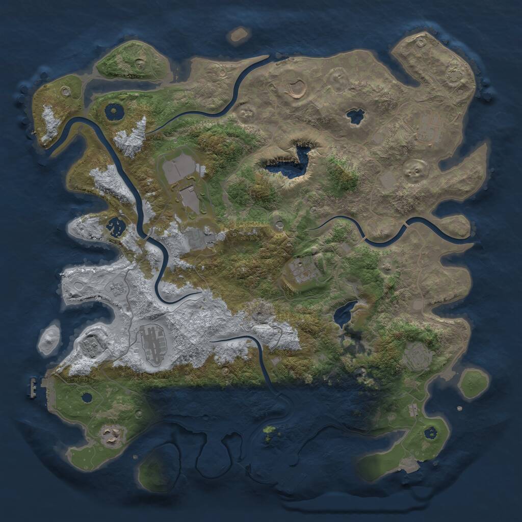 Rust Map: Procedural Map, Size: 4200, Seed: 66061568, 16 Monuments