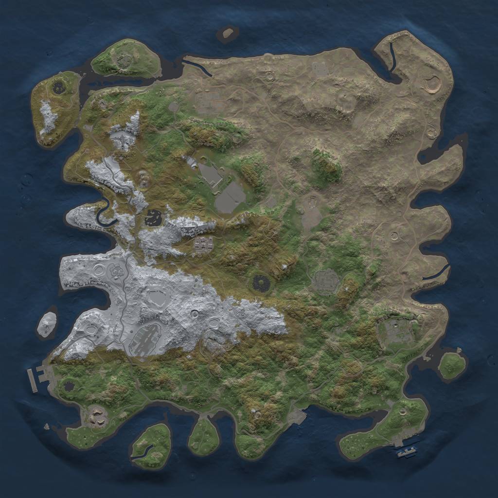 Rust Map: Procedural Map, Size: 4200, Seed: 66061568, 19 Monuments