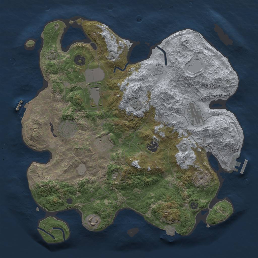 Rust Map: Procedural Map, Size: 3500, Seed: 824144899, 15 Monuments