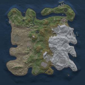 Thumbnail Rust Map: Procedural Map, Size: 3500, Seed: 990296, 16 Monuments