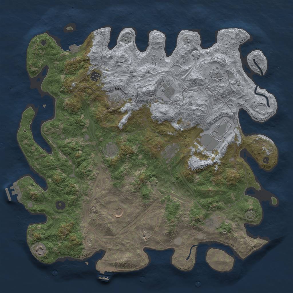 Rust Map: Procedural Map, Size: 4500, Seed: 464, 19 Monuments