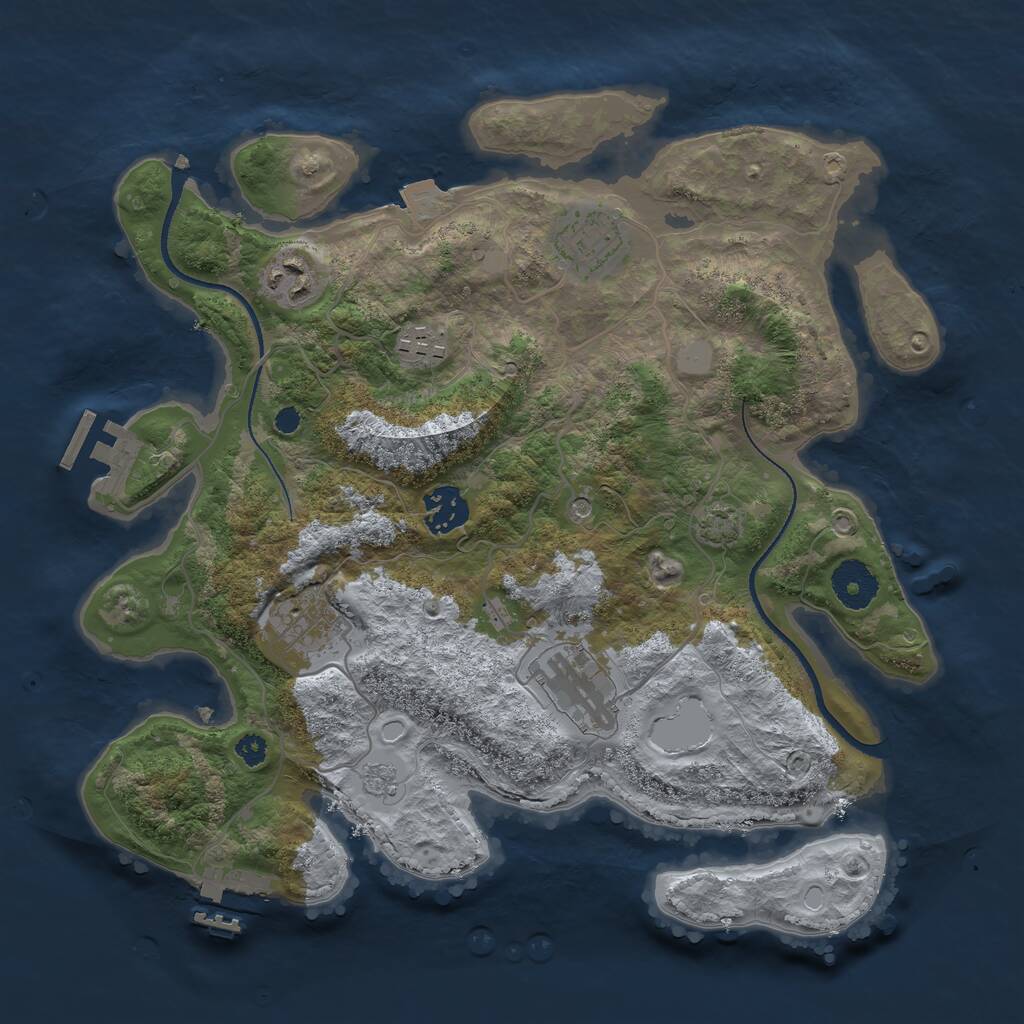 Rust Map: Procedural Map, Size: 3300, Seed: 1854, 12 Monuments