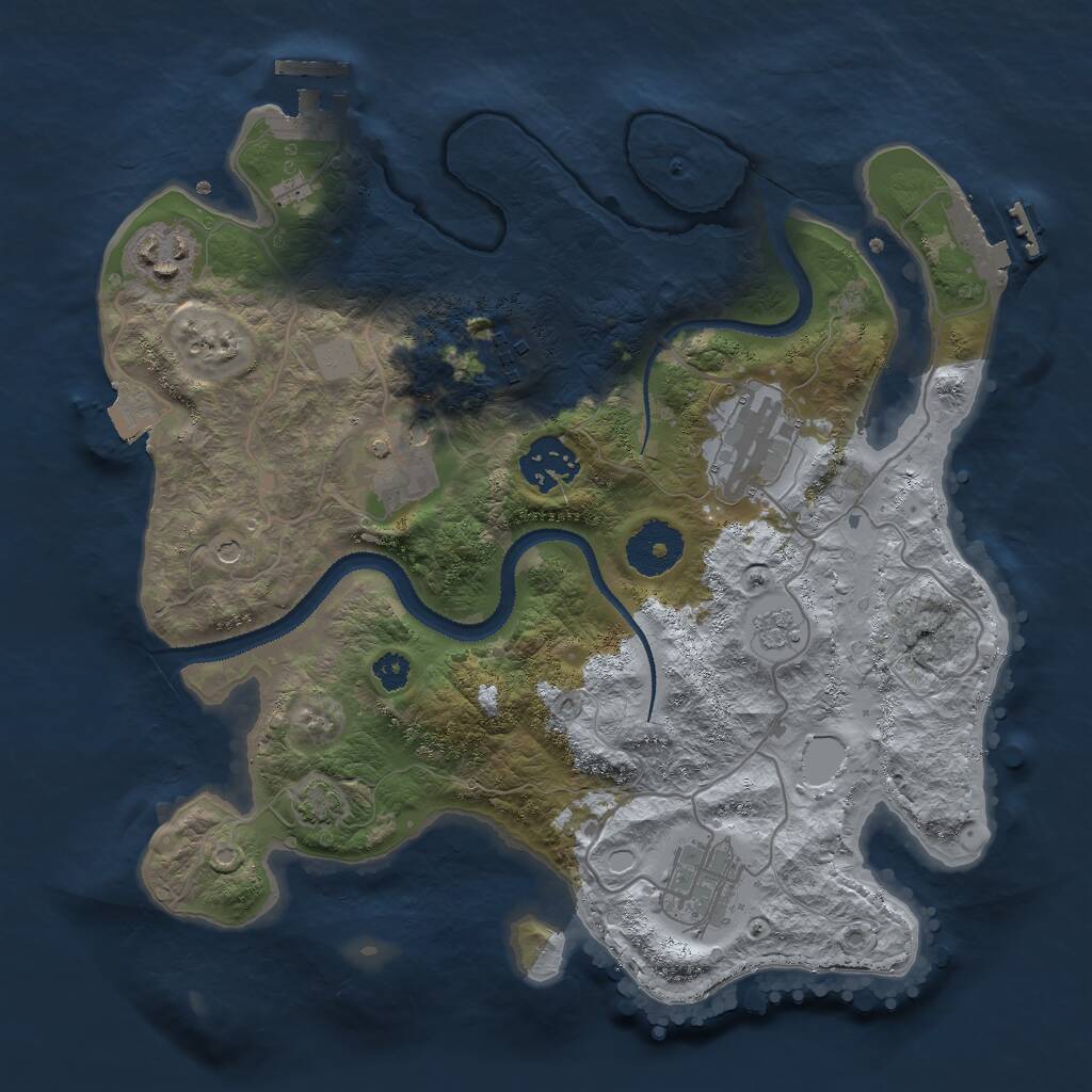 Rust Map: Procedural Map, Size: 3000, Seed: 155259291, 12 Monuments