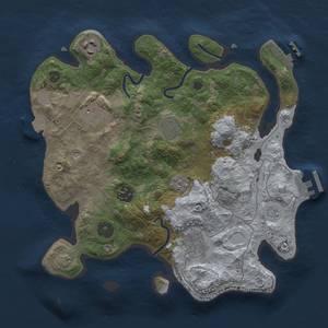 Thumbnail Rust Map: Procedural Map, Size: 3000, Seed: 155259291, 14 Monuments