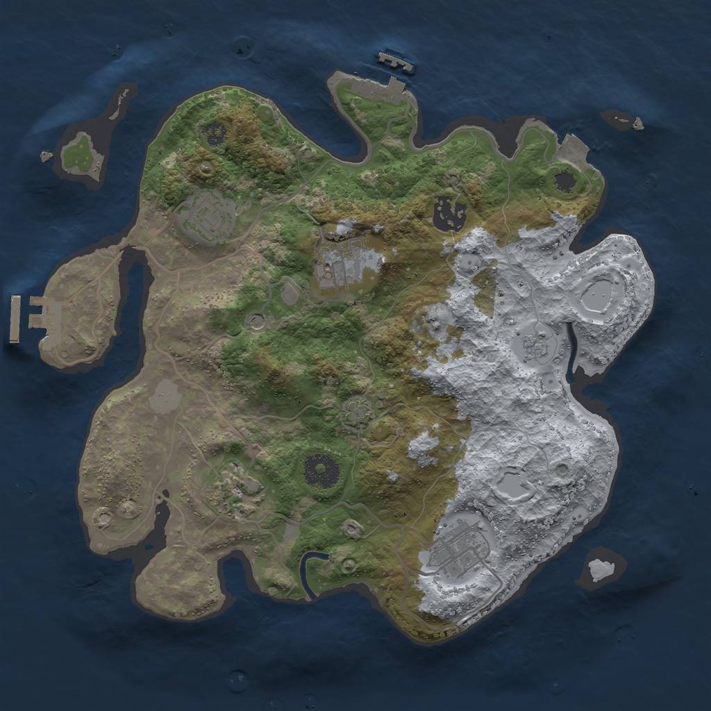 Rust Map: Procedural Map, Size: 3000, Seed: 1798151778, 13 Monuments