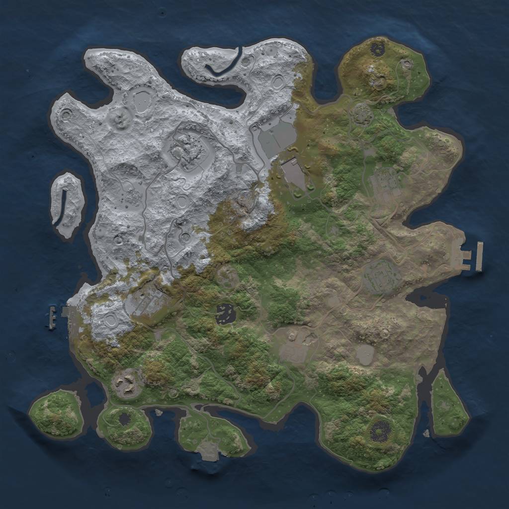 Rust Map: Procedural Map, Size: 3500, Seed: 785217329, 16 Monuments