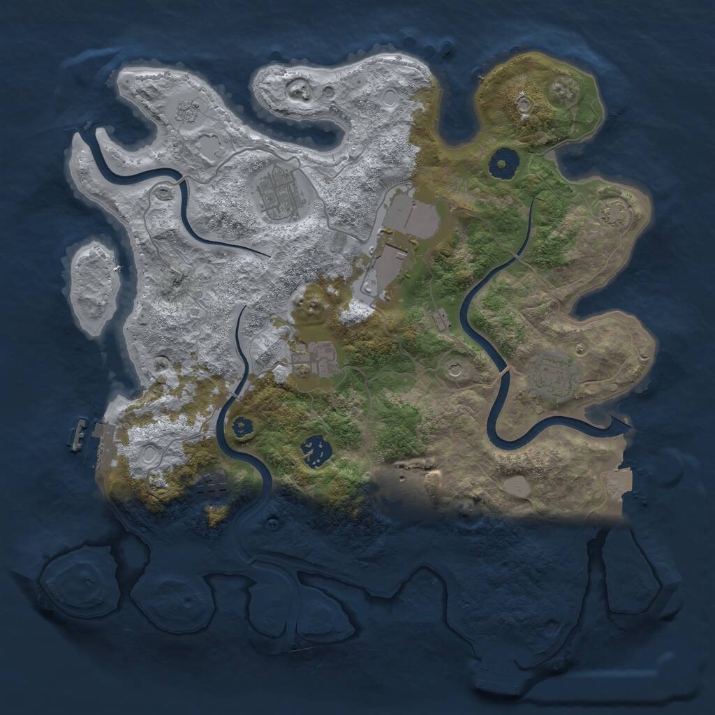 Rust Map: Procedural Map, Size: 3500, Seed: 785217329, 13 Monuments