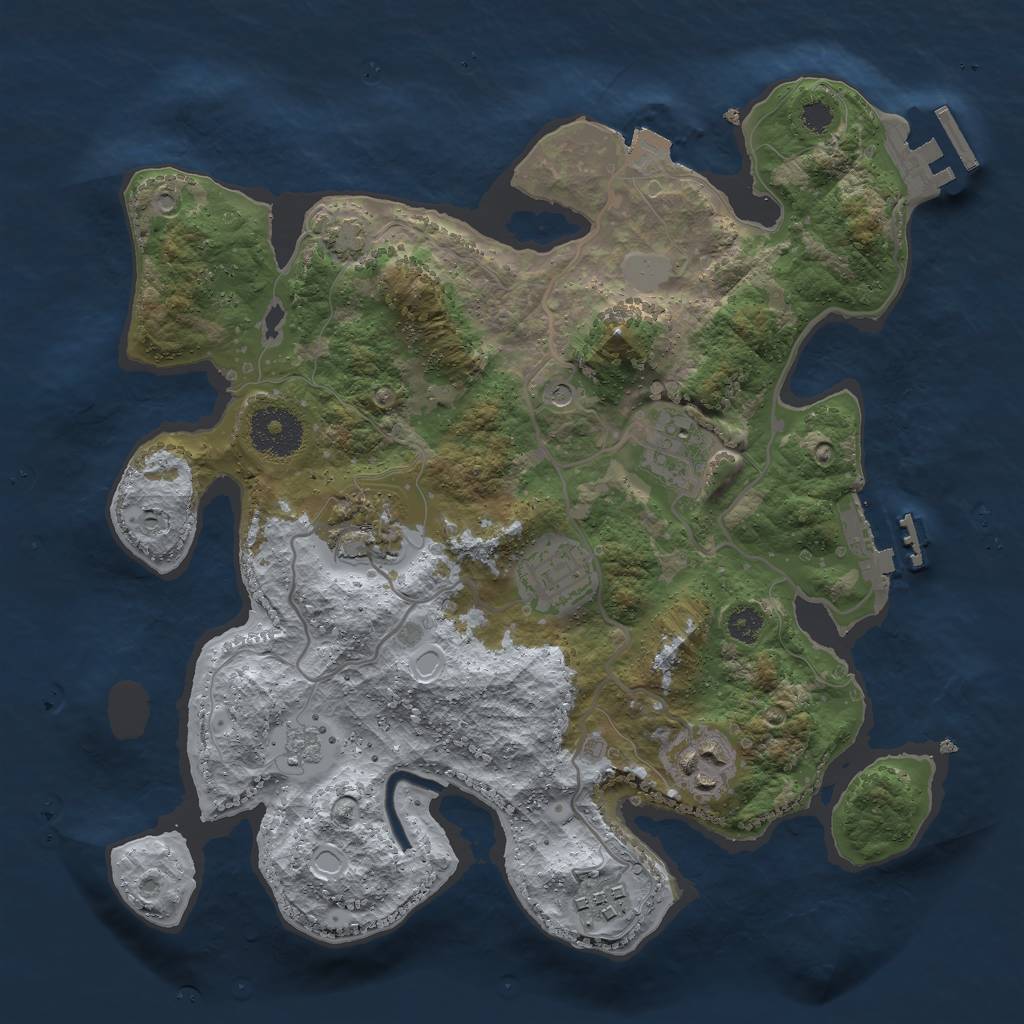 Rust Map: Procedural Map, Size: 3000, Seed: 8140297, 13 Monuments