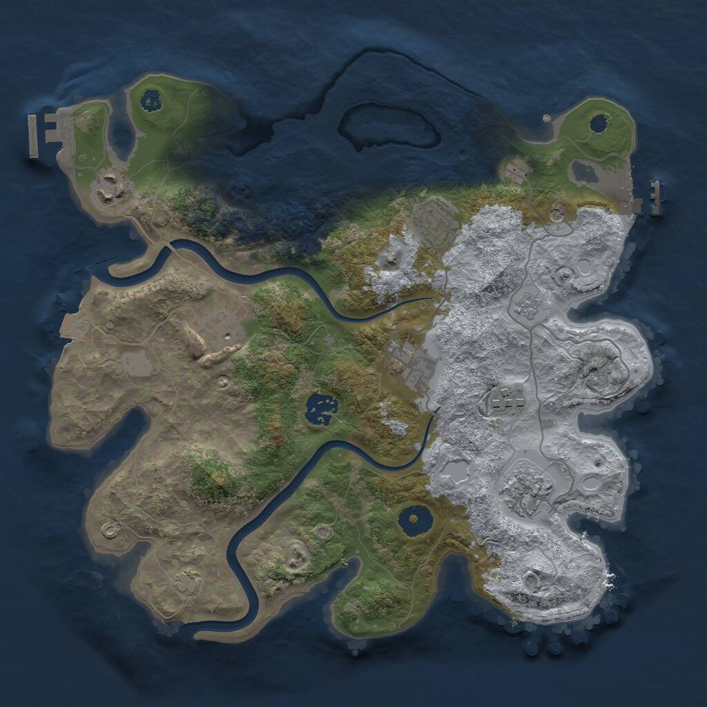 Rust Map: Procedural Map, Size: 3300, Seed: 964794271, 13 Monuments