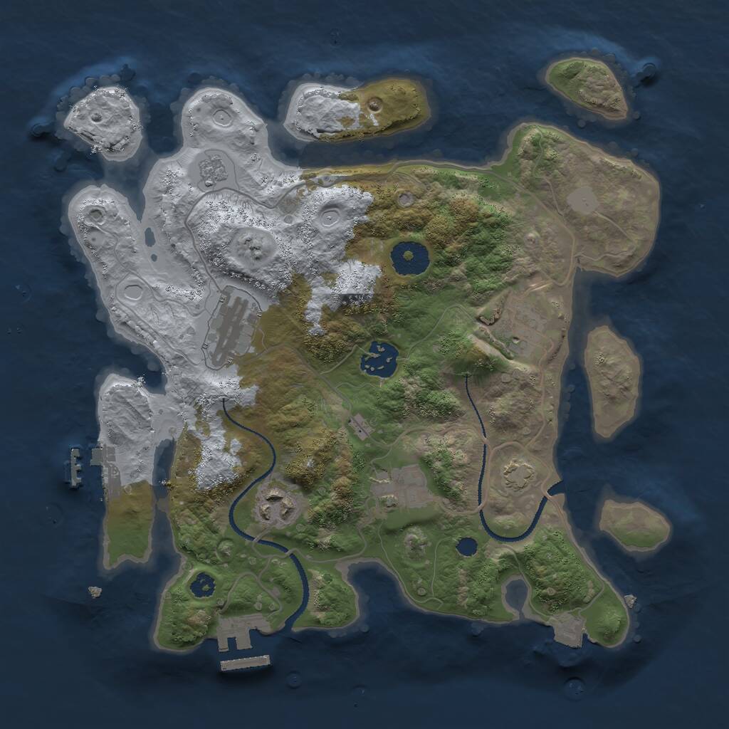 Rust Map: Procedural Map, Size: 3000, Seed: 2089816597, 10 Monuments