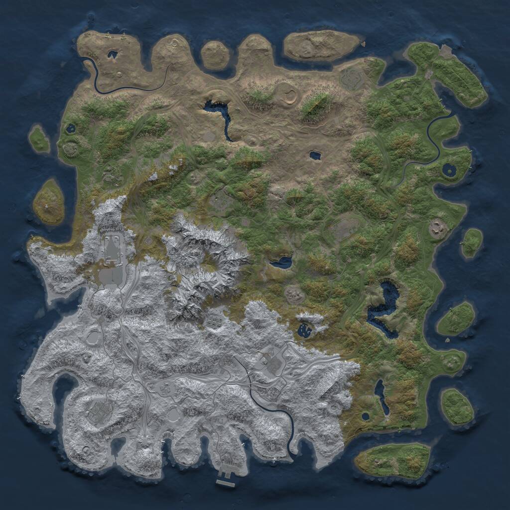Rust Map: Procedural Map, Size: 5500, Seed: 1138890809, 16 Monuments
