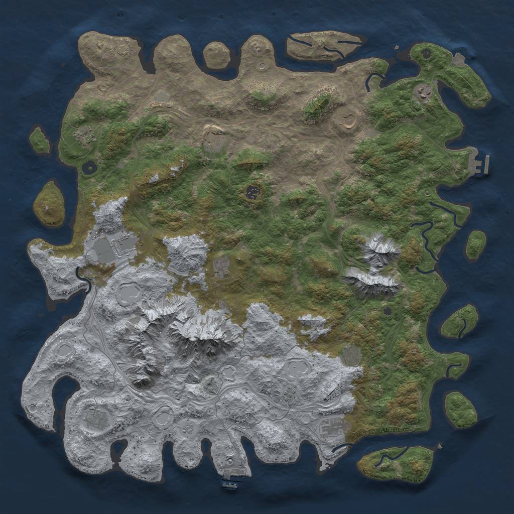 Rust Map: Procedural Map, Size: 5500, Seed: 1138890809, 19 Monuments