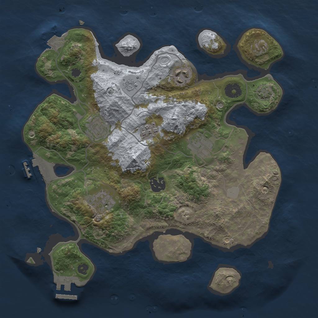 Rust Map: Procedural Map, Size: 3000, Seed: 25963, 13 Monuments