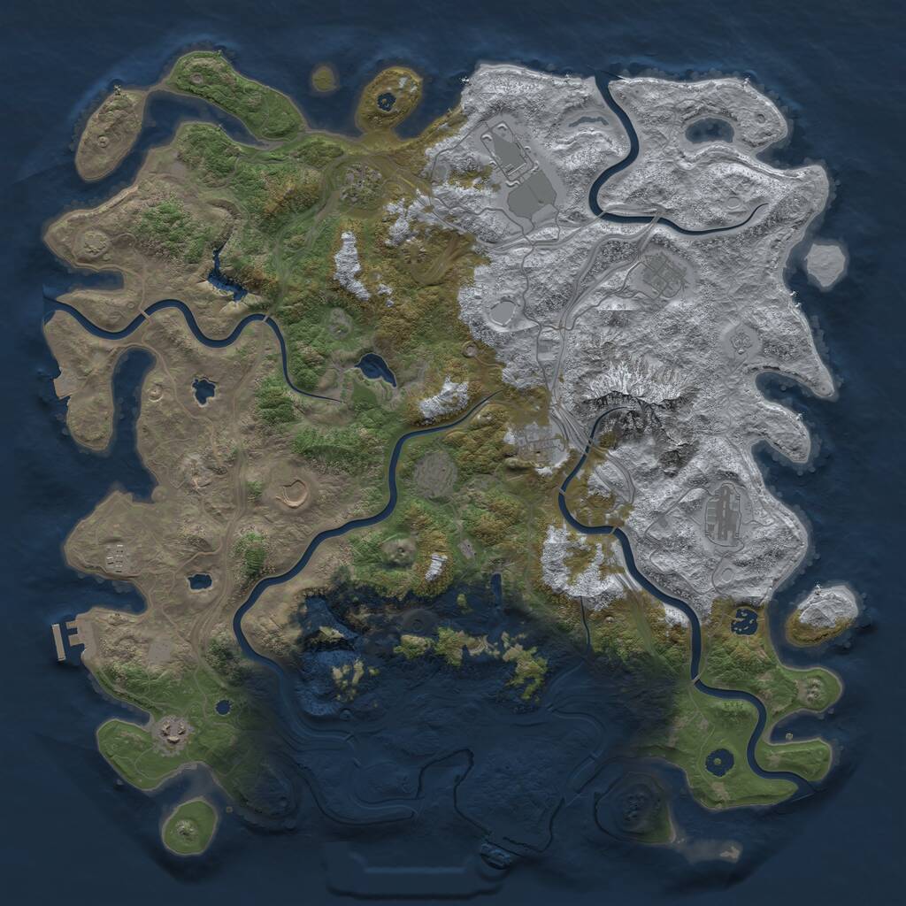 Rust Map: Procedural Map, Size: 5000, Seed: 808115371, 16 Monuments