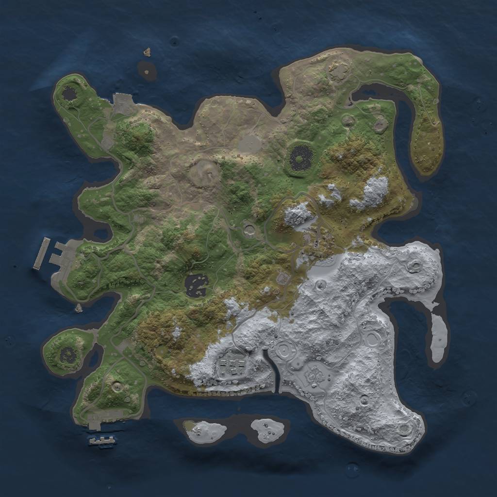 Rust Map: Procedural Map, Size: 3000, Seed: 551852148, 11 Monuments