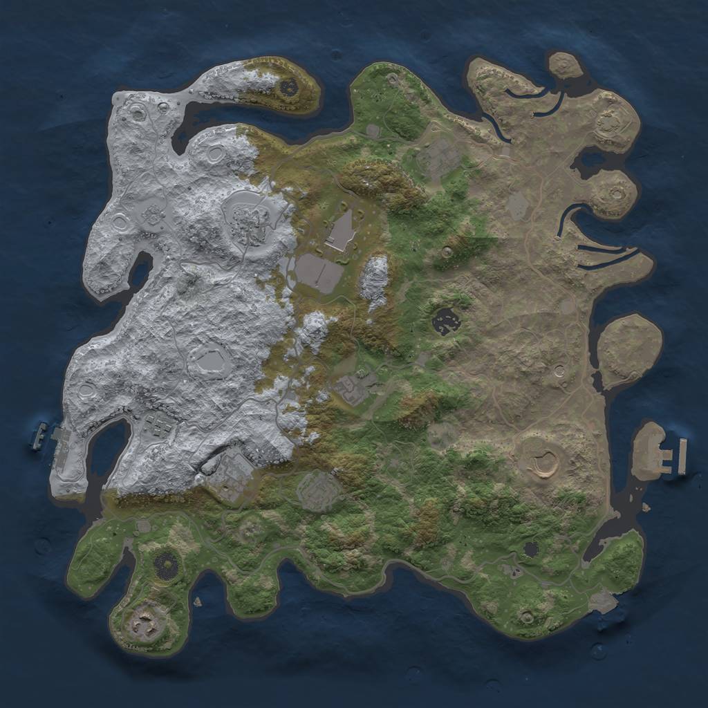 Rust Map: Procedural Map, Size: 4000, Seed: 1758980186, 18 Monuments