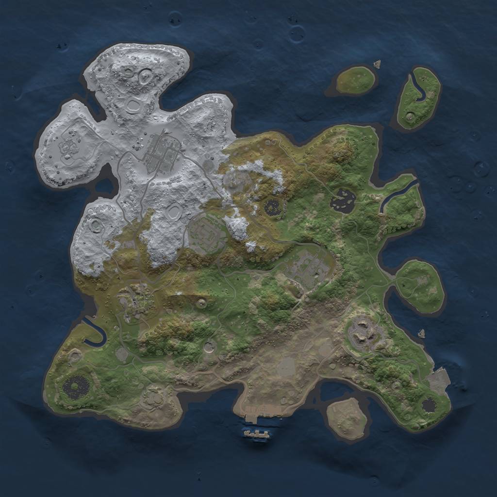 Rust Map: Procedural Map, Size: 3000, Seed: 125451876, 13 Monuments