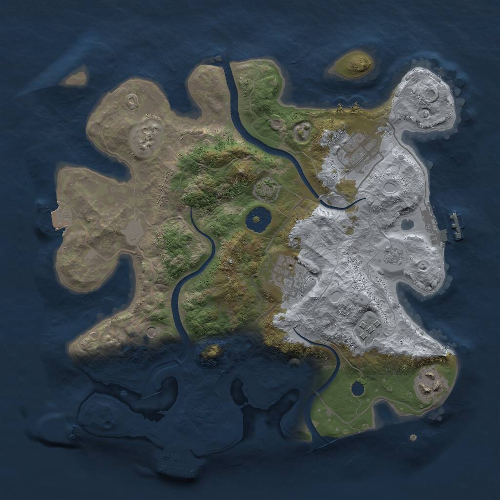 Rust Map: Procedural Map, Size: 3000, Seed: 499749538, 10 Monuments