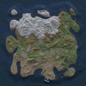 Thumbnail Rust Map: Procedural Map, Size: 3500, Seed: 1461096827, 18 Monuments