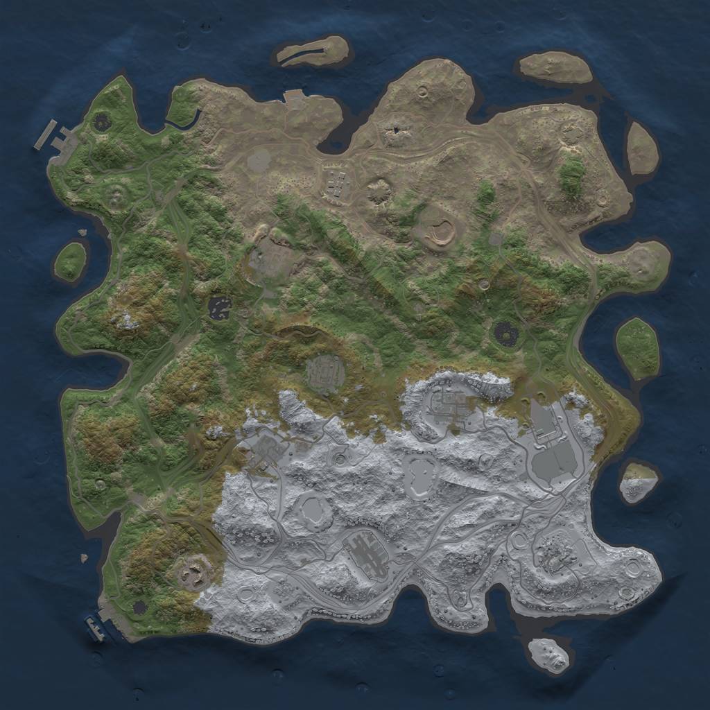 Rust Map: Procedural Map, Size: 4250, Seed: 74557953, 19 Monuments