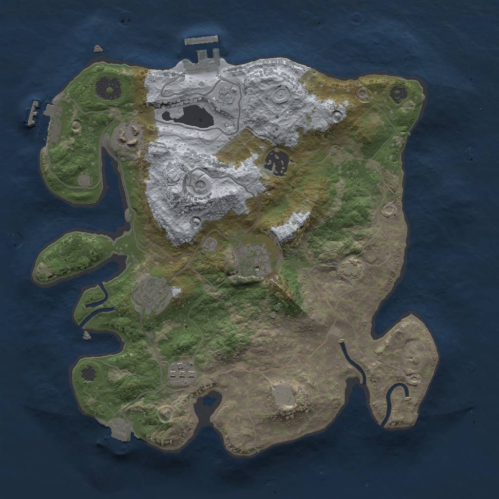 Rust Map: Procedural Map, Size: 3000, Seed: 378574285, 13 Monuments