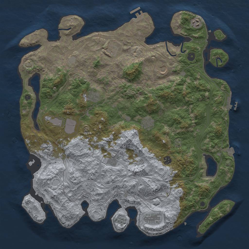 Rust Map: Procedural Map, Size: 4500, Seed: 27572824, 19 Monuments