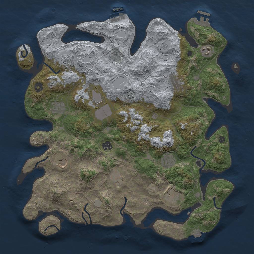 Rust Map: Procedural Map, Size: 4000, Seed: 476863158, 19 Monuments