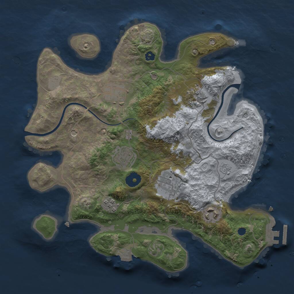 Rust Map: Procedural Map, Size: 3000, Seed: 788332, 11 Monuments