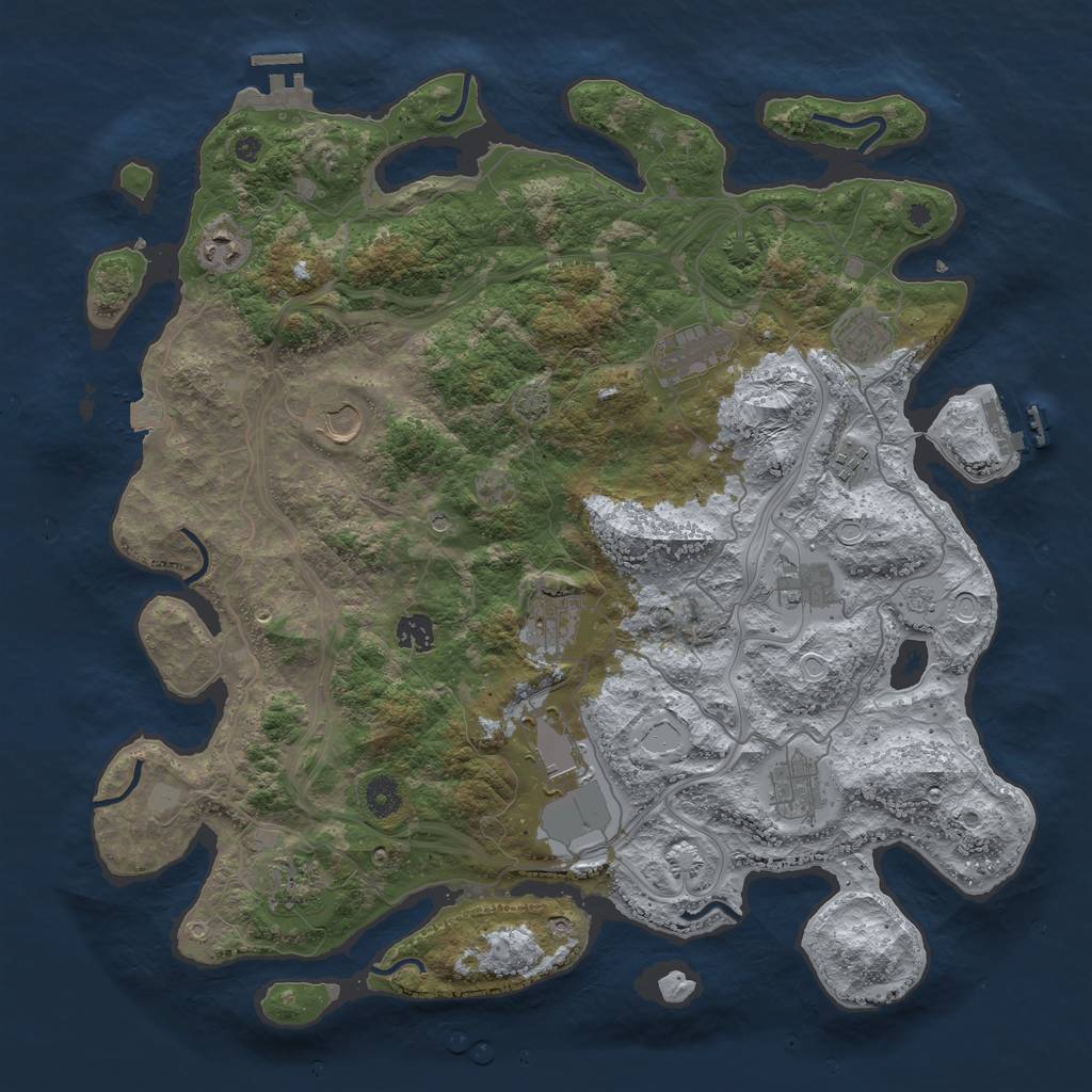Rust Map: Procedural Map, Size: 4250, Seed: 12722526, 19 Monuments